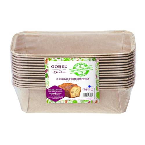 Gobel Professional Cake Moulds - Disposable Natural Paper Moulds - 100% Biodegradable - Suitable for Oven, Refrigerator, Freezer, Easy Release