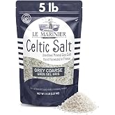 Le Marinier Celtic Salt Organic Grey Coarse, 5lb | Mineral Rich, 100% Natural, Unrefined French Sea Salt, Celtic Salt Organic 80+ Minerals Coarse, Hand Harvested, Cooking, Finishing, Hydration (5lb Grey Coarse)