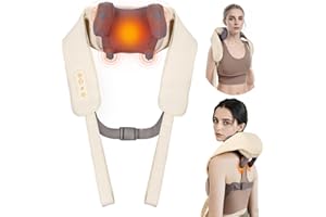arboleaf 6D Neck Massager for Pain Relief Deep Tissue Shiatsu Shoulder Massager with Heat Cordless Kneading Massager for Neck, Back, Leg, Gift for Mom Dad