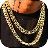 ChainsHouse Miami Cuban Chain Necklace for Men Women, 3mm/6mm/9mm/12mm Width, 316L Stainless Steel/14K Gold/Black Plated, Hypoallergenic Mens Hip Hop Chain, 14"/18"/20"/22"/24"/26"/28"/30"
