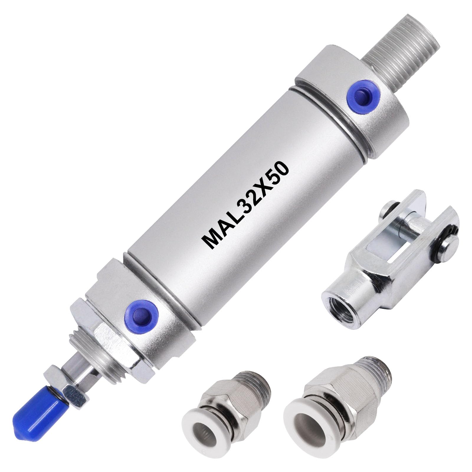Sydien 32mm Bore 50mm Stroke Pneumatic Air Cylinder Double Acting with Mounting Accessories (MAL32X50)