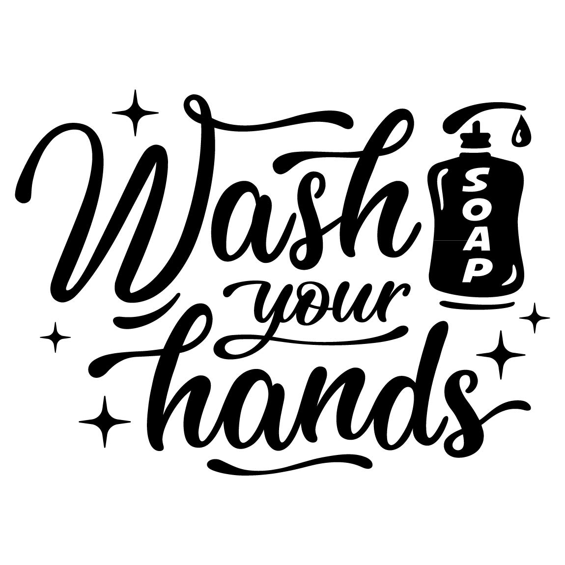 Wash Your Hands Bathroom Wall Sticker Sink Vinyl Waterproof Decal Door Room Transfer Sticky Mural Decoration Sign Removable Tile Kitchen Decor Shower Artwork Stencil Mirror Wallpaper Adhesive Quote