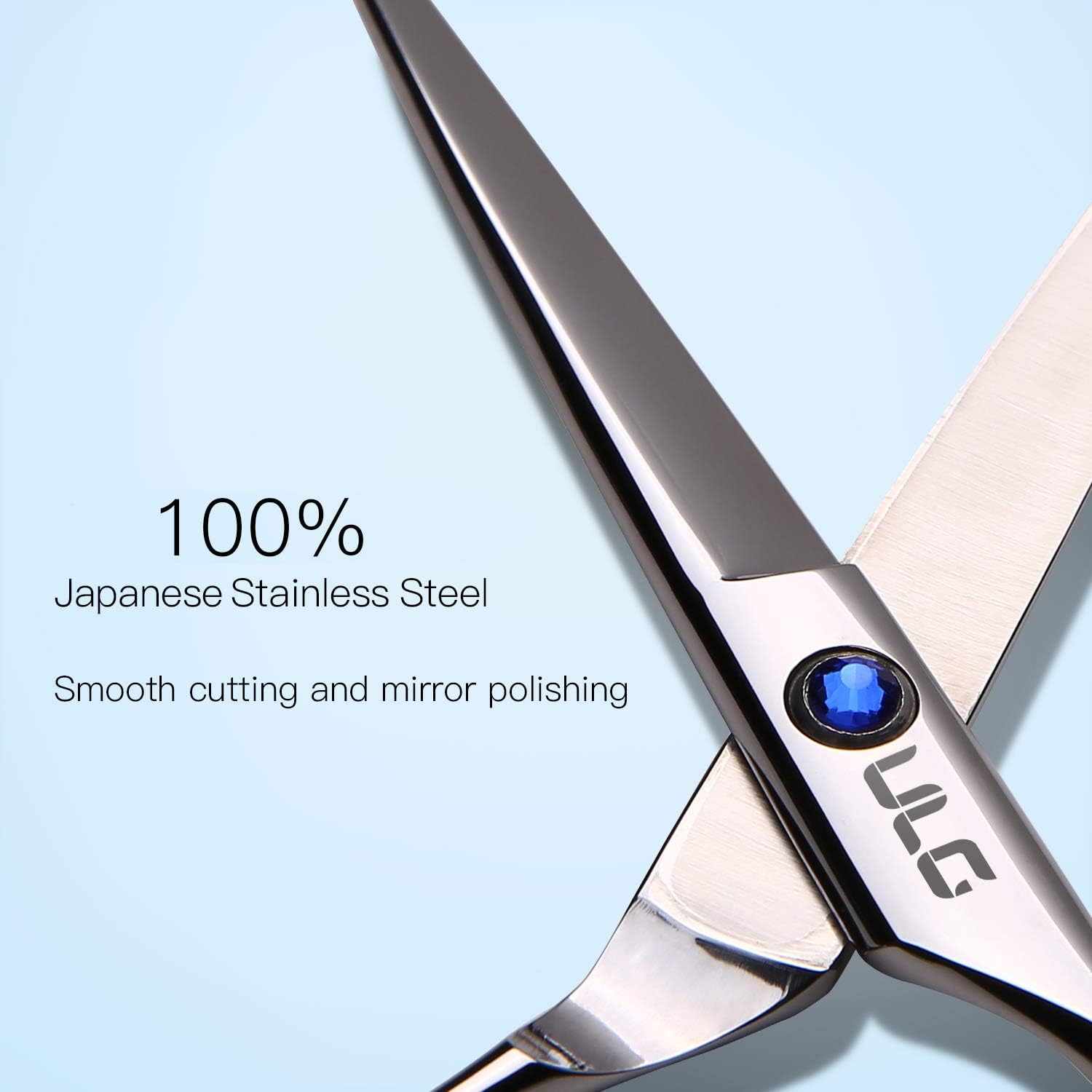 Hair Cutting Scissors Shears Professional Barber ULG 6.5 inch Hairdressing Regular Scissor Salon Razor Edge Hair Cutting Shear Japanese Stainless Steel with Detachable Finger Inserts: Home Improvement