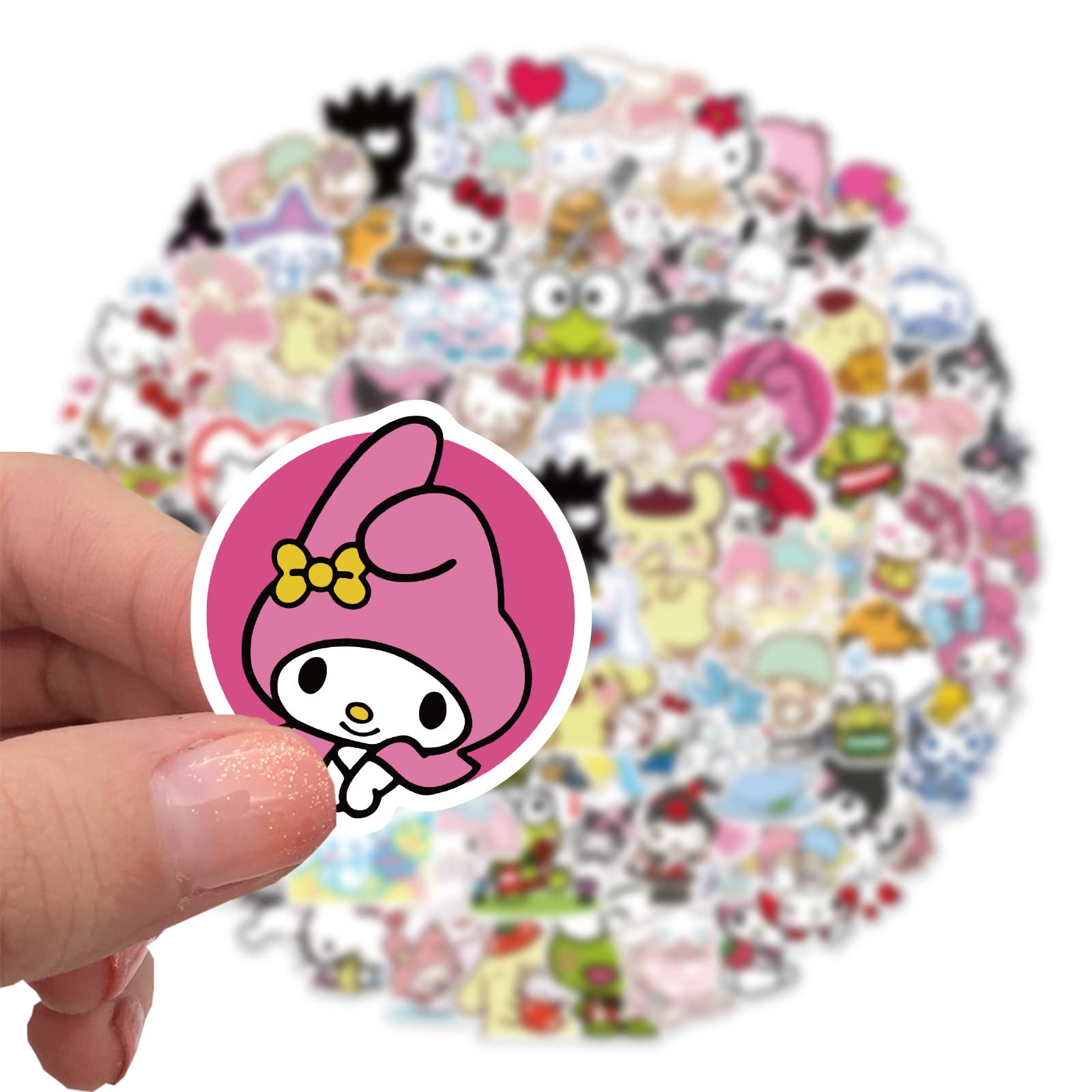 mua-kawaii-stickers-100pcs-cute-cartoon-kuromi-my-melody-sticker