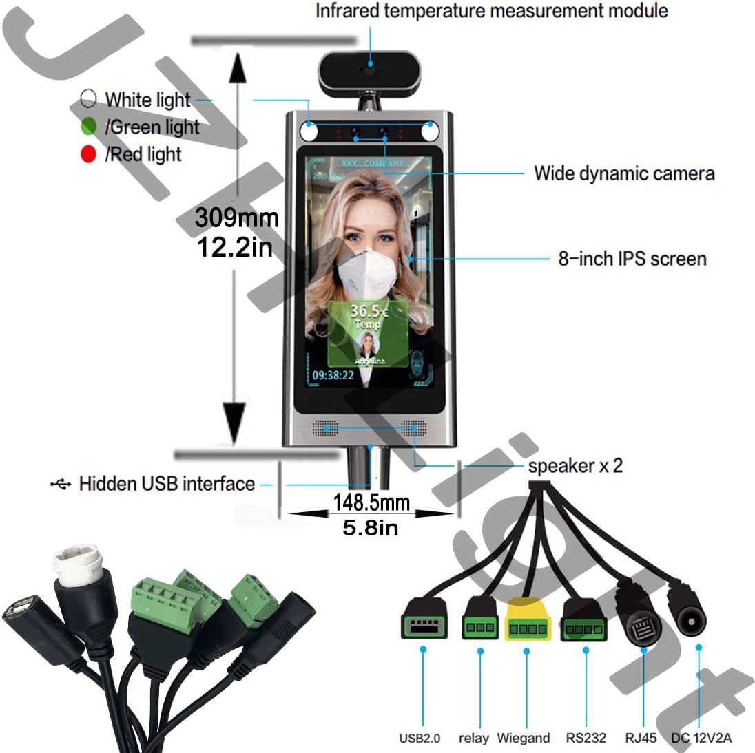 JZHLight Temperature Detection Facial Recognition 8 Thermal Infrared