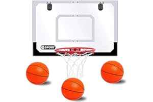 NZQXJXZ Upgrade Basketball Hoop Set for Kids-Extra Large 24''x 16''Pro Indoor Basketball Hoop for Door & Wall with 3 Balls, Complete Accessories, Basketball Toy Gift Perfect for Boys Girls Teens Adults