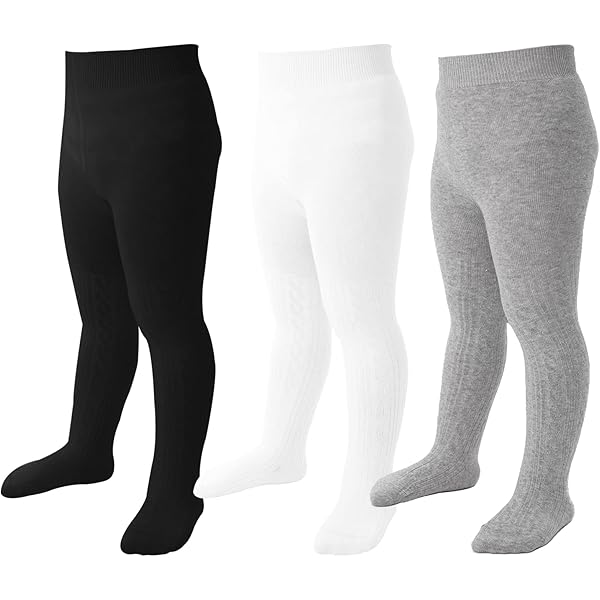 HLJgift 3 Pairs Cotton Pants Tights For Baby Girls Togo