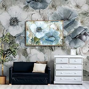 Framed Canvas Wall Art for Living Room, Bedroom Vintage Style Beautiful Flower Theme Canvas Prints for Home Decoration Ready to Hang - 16x24 inches