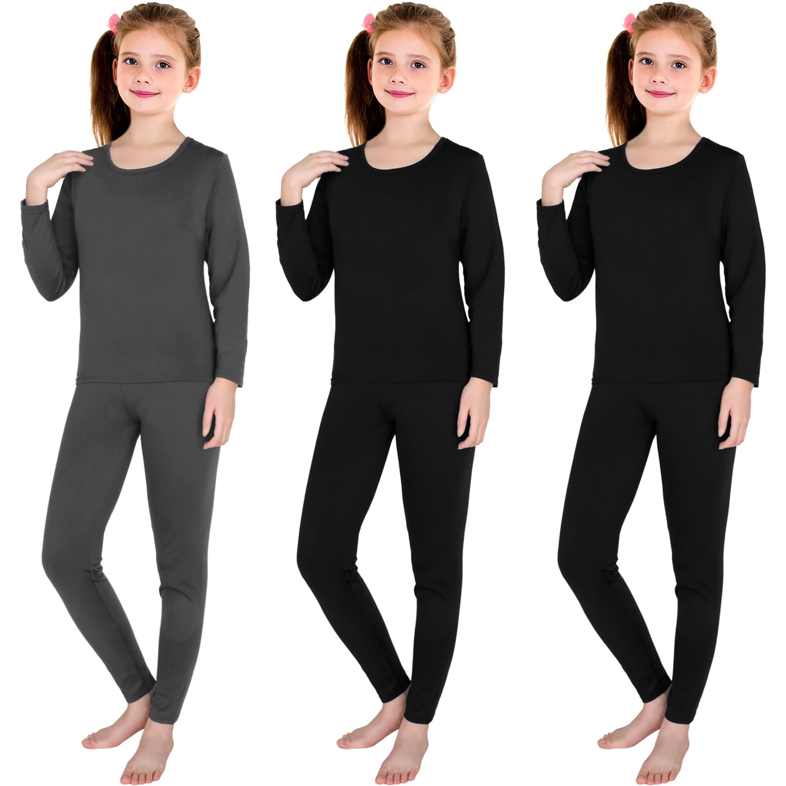 3 Set Girls Thermal Underwear Soft Long Underwear