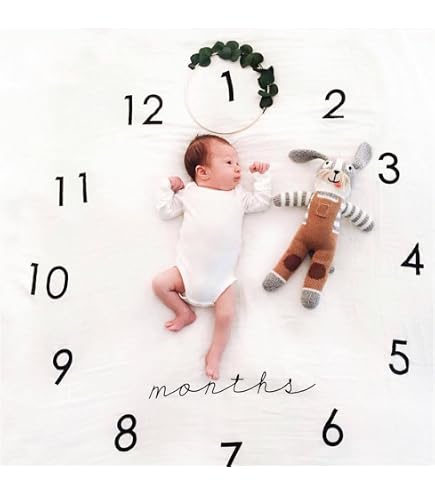 Baby Milestone Blanket - 48x40 Inch Photo Prop With Month Markers, Newborn Shower Gift - View #9