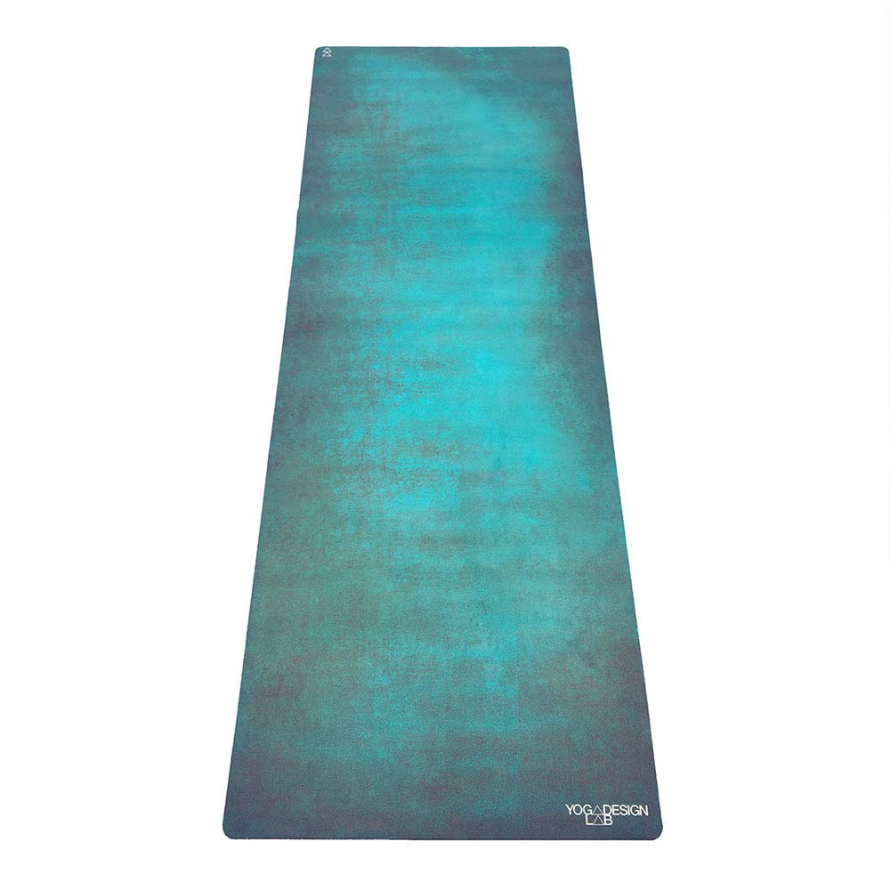 YOGA DESIGN LAB | Travel Yoga Mat | 2-in-1 Mat+Towel | Lightweight, Foldable, Eco Luxury | 1.5mm Thick | Includes Carrying Strap! (Aegean Green, 1.5mm)