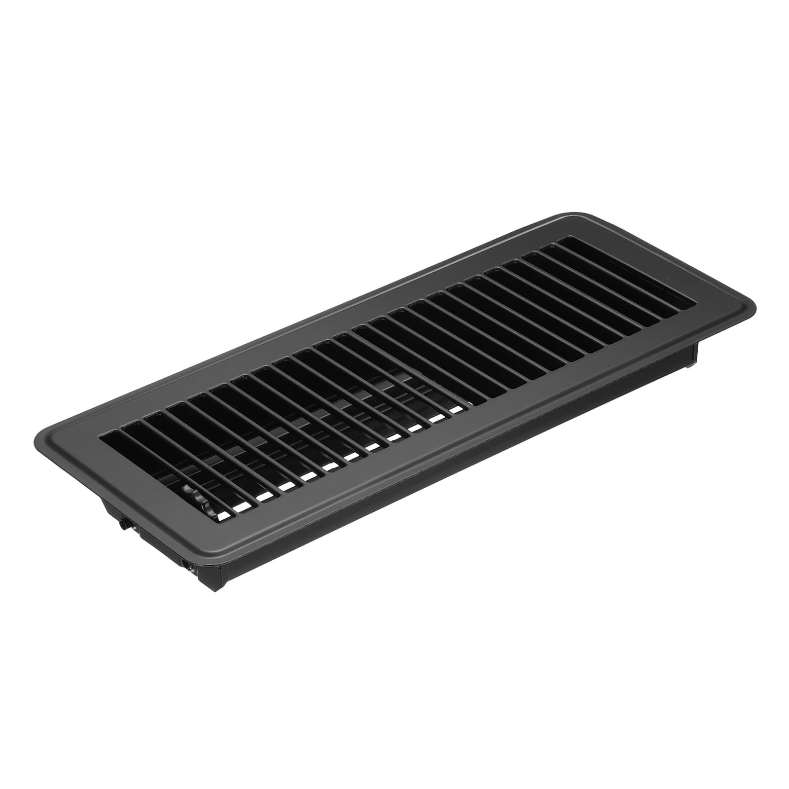 PATIKIL 12 x 4 Inch Floor Register, 1pcs Heavy Duty Air Vent Cover Steel Adjustable Decor Vents Easy Adjust Floor Grates for Sidewall Home Office, Black