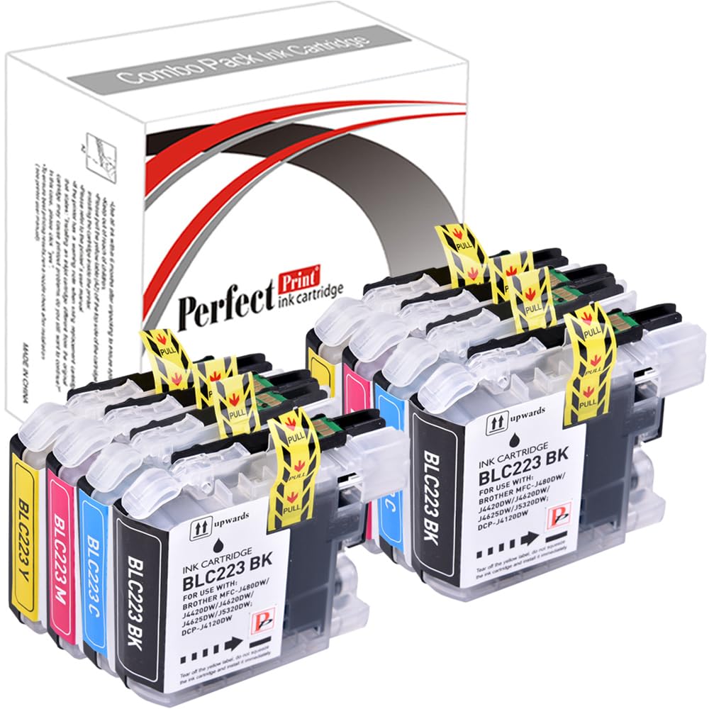 8 Compatible Ink Cartridge Replace LC223 for Brother DCP-J4120DW MFC-J4420DW MFC-J4620DW MFC-J4625DW MFC-J5320DW MFC-J5620DW MFC-J5625DW MFC-J5720DW Printer