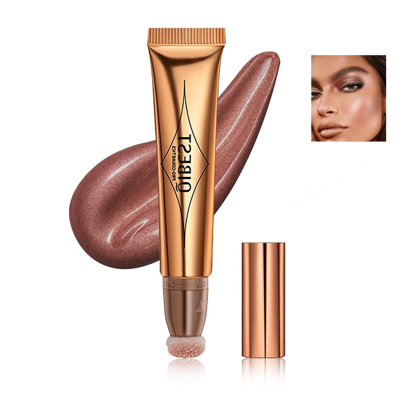 Contour Beauty Wand, Liquid Face Concealer Contouring with Cushion Applicator, High Coverage Natural Matte Finish Highlighter Bronzer Stick Super Silky Cream Face Blush Illuminator Makeup Stick (6#)