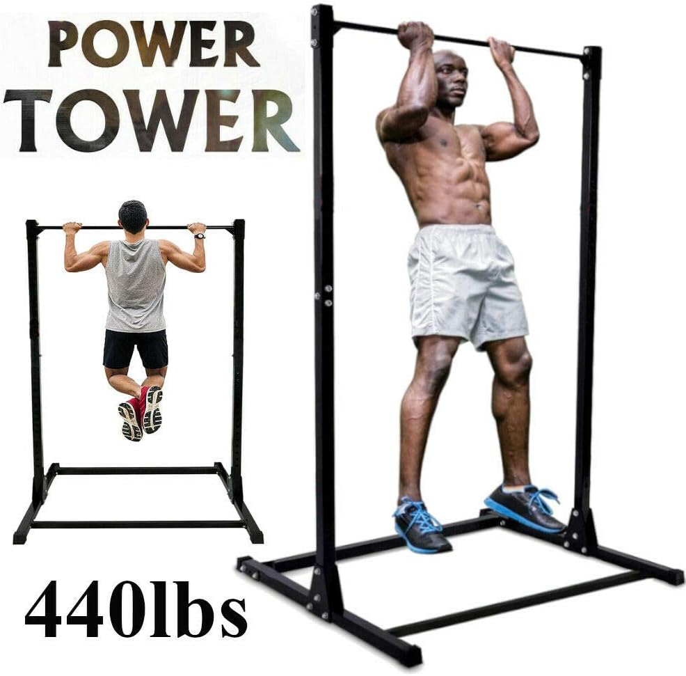 RAFAGREGORUS Portable Pull Up Dip Station Power Tower Up Stand Exercise Equipment WW,Strength Training,
