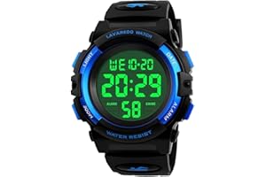 Kids Watch, Boys Watch for 6-15 Year Old Boys, Digital Sport Outdoor Multifunctional Chronograph LED 50 M Waterproof Alarm Ca