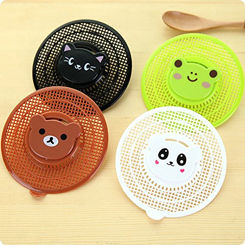Lovely Animal Sink Strainer Cute Bear Kitchen Bath Hair Catcher Trap Drain Filter Tool Cute Bear 1Pc (black)