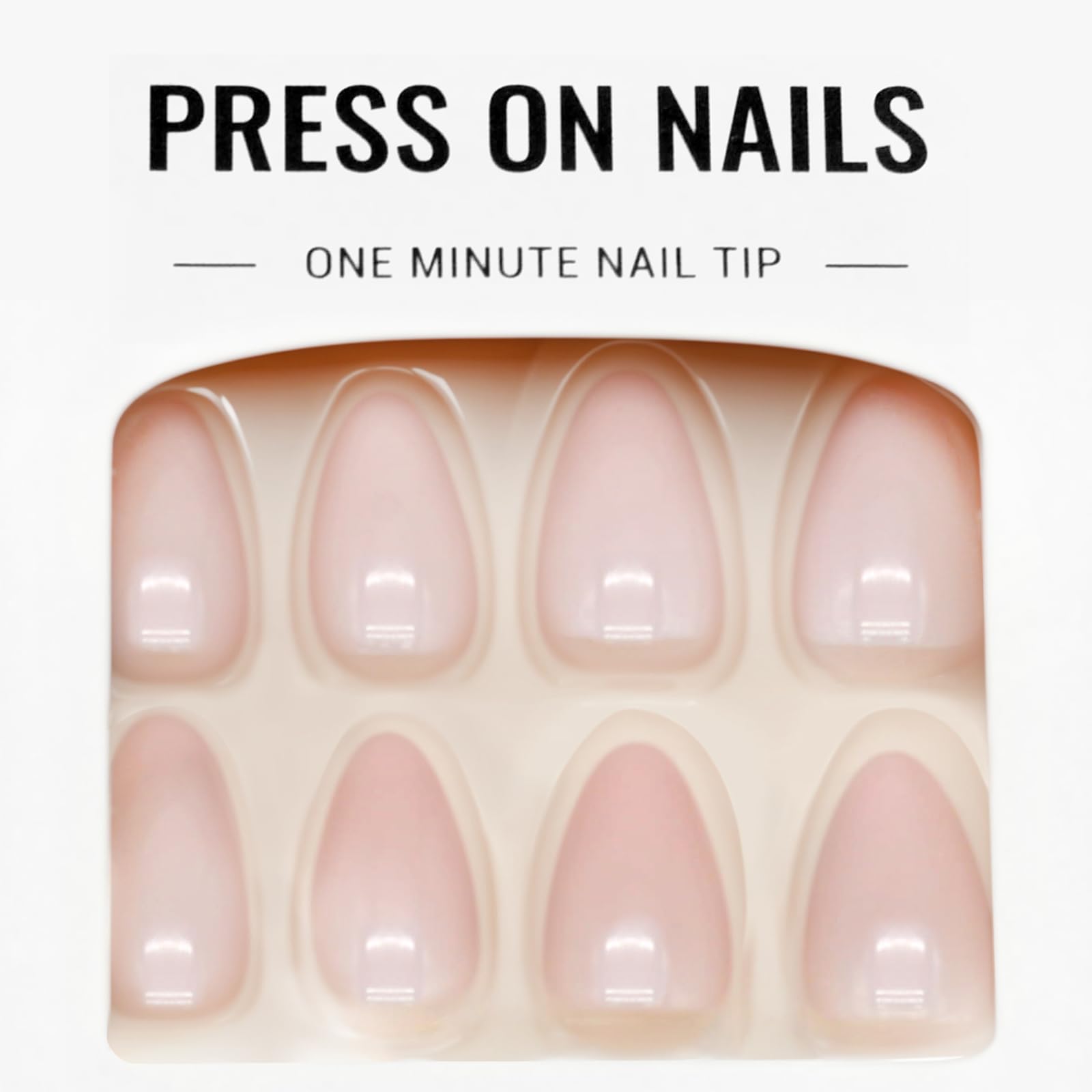 Short Press On Nails Kit - 30PCS Soft Gel Reusable Fake Nails in 15 Sizes, Includes Nail Glue - Almond, Oval Pointed Styles for Women - French Tip Neutral Shades - Image 3