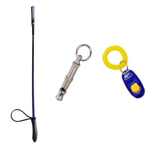 PawsSamrat Dog Training Clicker, Hunter Stick & Whistle Combo (Color