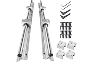 CNCMANS SBR20 Linear Rail 3000mm, 4PCS SBR20-1500mm Linear Rail Shaft Rod + 8PCS SBR20UU Bearing Block and 4 Dowels for DIY CNC Routers Lathes Mills (Spliced)