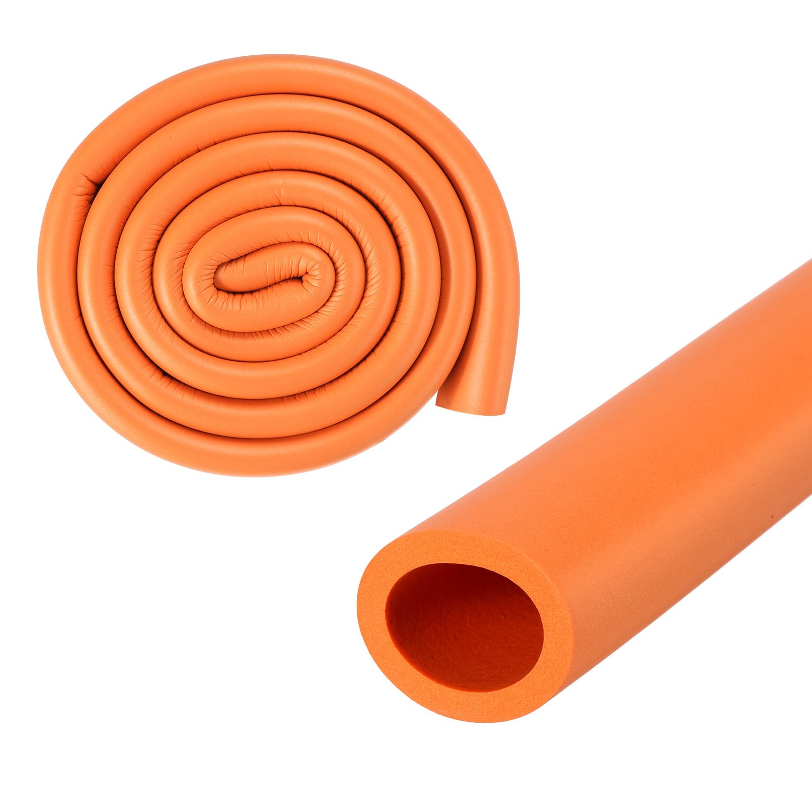 M METERXITY Pipe Insulation Foam Tube, 25mm 1" ID 35mm OD 3.3Ft 1m Length, Soft Flexible Foam Tubing Pipe Foam Insulation for Handle Grip Support/Guitar Stand/Roof Racks [Orange]