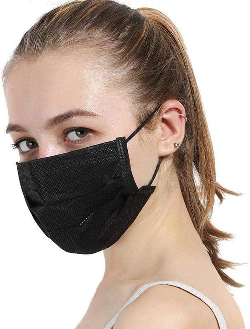 10Pcs Unisex Black Disposable Soft Breathability Earloop Face Dresses