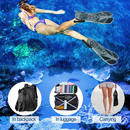 Greatever Snorkel Fins Adjustable Buckles Open Heel Swim Flippers