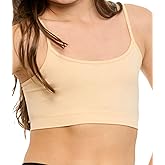 Malibu Sugar Girl Bra Camisole Crop Cami Training Bras for Girls - Spaghetti Strap Seamless Comfort One Size Fits Girls 10-14