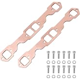 PLKHCU Copper Header Collector Gasket with SBC Stainless Steel Exhaust Header Bolt Kit 3/8-16-1&rdquo; Bolts for SB Chevy V8 Small Blocks 305 327 350 383 Gen I &amp; II LT1 LT4 TPI TBI 5.0L 5.7L BOP