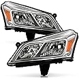 ACANII - For 2013 2014 2015 2016 2017 Chevy Traverse Chrome Housing Factory OE Style Headlights Headlamps Set Left+Right