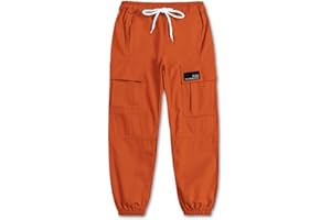 Cromoncent Girls&Womens Cargo Pants Elastic Waist Lightweight Outdoor Jogger Pants, 6 Years - XX-Large