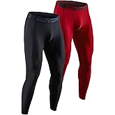 DEVOPS 2 or 3 Pack Men's Compression Pants Athletic Leggings with Pocket/Non-Pocket