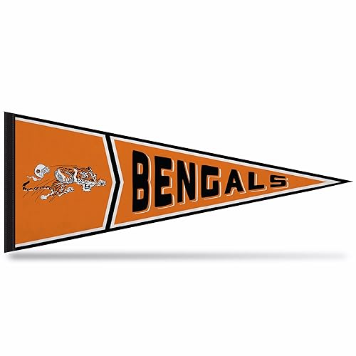 Rico Industries NFL Football Cincinnati Bengals Retro - Alt 12" x 30" Felt Wall Décor Pennant - Great for Home/Bed Room/Man Cave Décor
