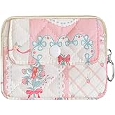 Modacarry Cotton Quilted Floral Coin Pouch with Cute Prints Zipper for Women Girls (BERRIES)