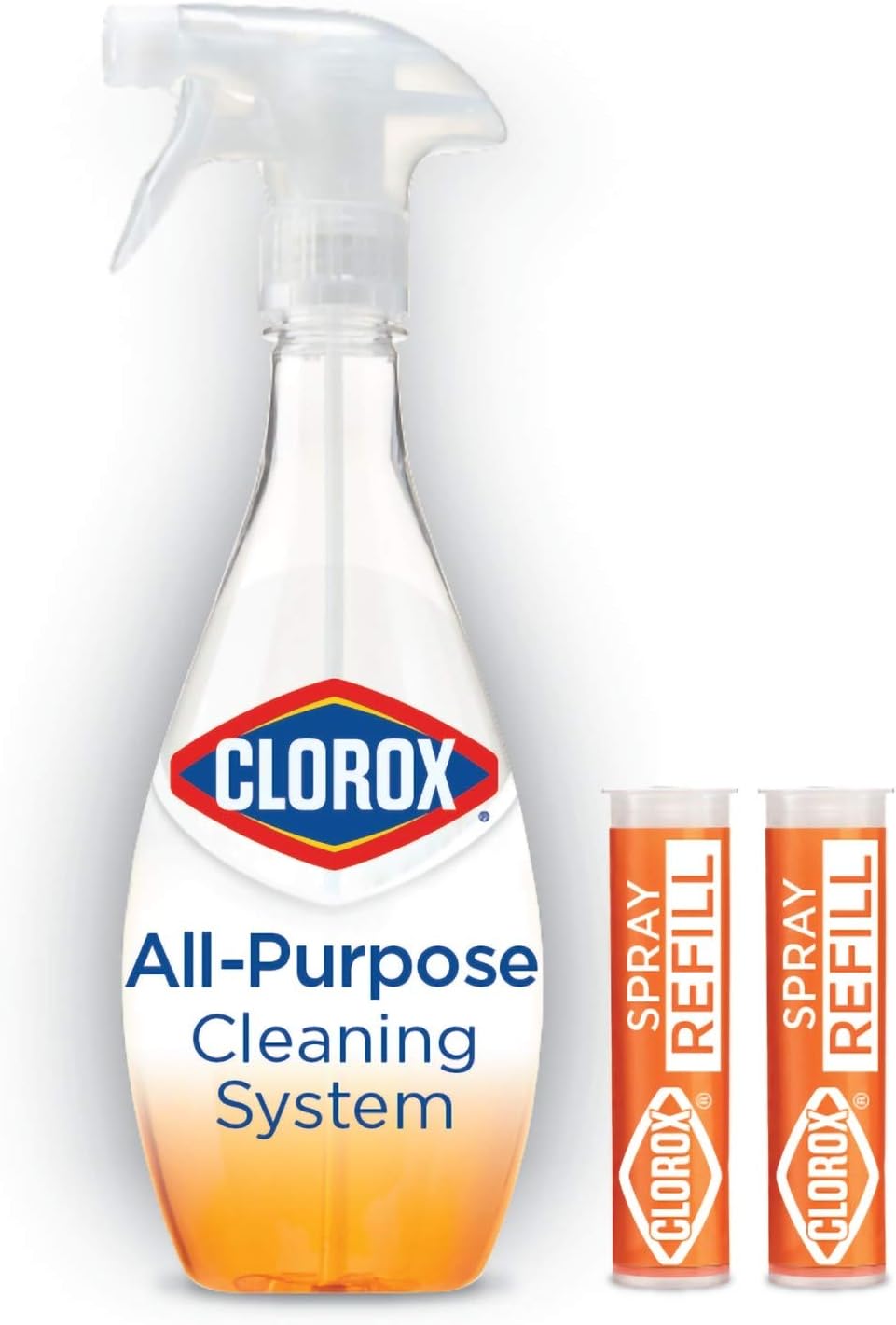 Clorox All-Purpose Cleaning System with one Reusable Spray Bottle Plus 2 Refill Cartridges Citrus Blend Scent (Package May Vary), 3 Piece Set: Health & Personal Care