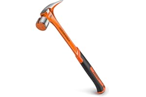 Jorgensen 22 oz Framing Hammer, Straight Claw Hammer with Magnetic Nail Holder, Rip Claw Hammer with Milled Face, Side Nail Puller, Shock Absorbing Grip, Heavy Duty One-piece Forged Hammer