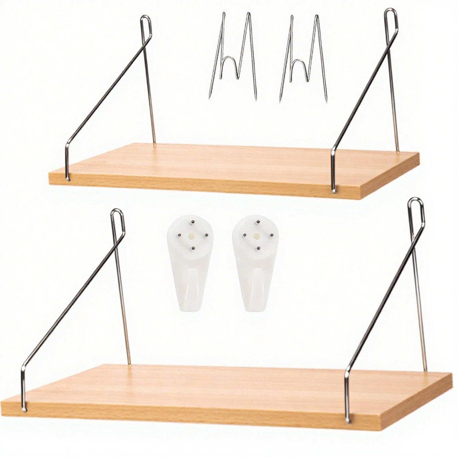 Photo 1 of 2 Pack Cubicle Accessories Fabric Wall Cubicle Shelf with Hooks, 11.8' & 15.8' Office Cubicle Decor Shelf,Wooden Cubicle Hanging Shelves for Office Cubicle Decor School Home