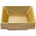 N9R 50 Count Gold Square Plastic Serving Bowls, 12 Oz Disposable Square Bowls for Candy Snake, Salad Bowl Perfect for Party Wedding Birthday