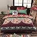 Vaulia Soft Microfiber Duvet Cover Set, Boho Exotic Pattern, Reversible Color Design - Queen Size 3-Piece Set (1 Duvet Cover 2 Pillow Shams)