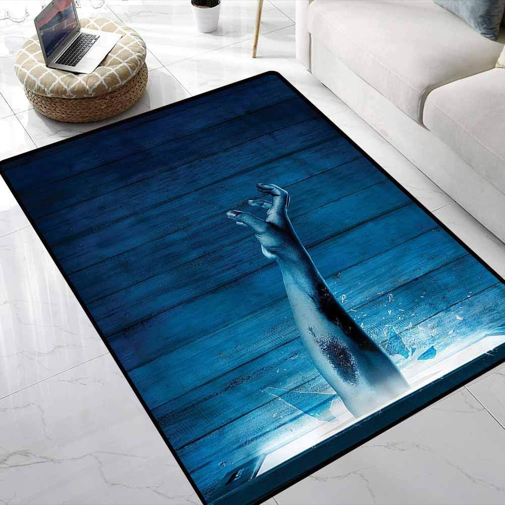 Carpet Horror House,Zombie Hand Television Nursery Rugs for Dining Room Home Bedroom 6.5 x 10 Feet