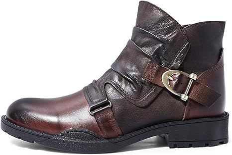 Amazon Co Jp Ailj 男性ファッションクラシックメンズブーツブラックのためのオートバイのブーツ Color Brown Size 39 Eu ホーム キッチン