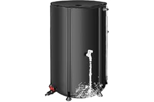 MATALDE Collapsible Rain Barrel Water Collection System - 100 Gallon Portable Water Storage Tank,Foldable Rainwater Collect System Downspout, Water Catcher Container with Filter, Spigots＆Overflow Kit