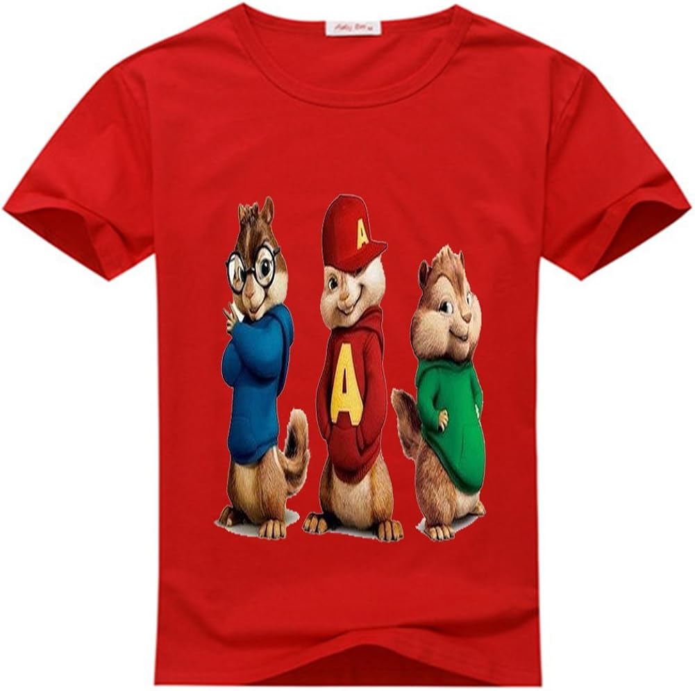 HoayuDio Mens Cool Alvin And The Chipmunks Road Chip Logo Red T-shirts