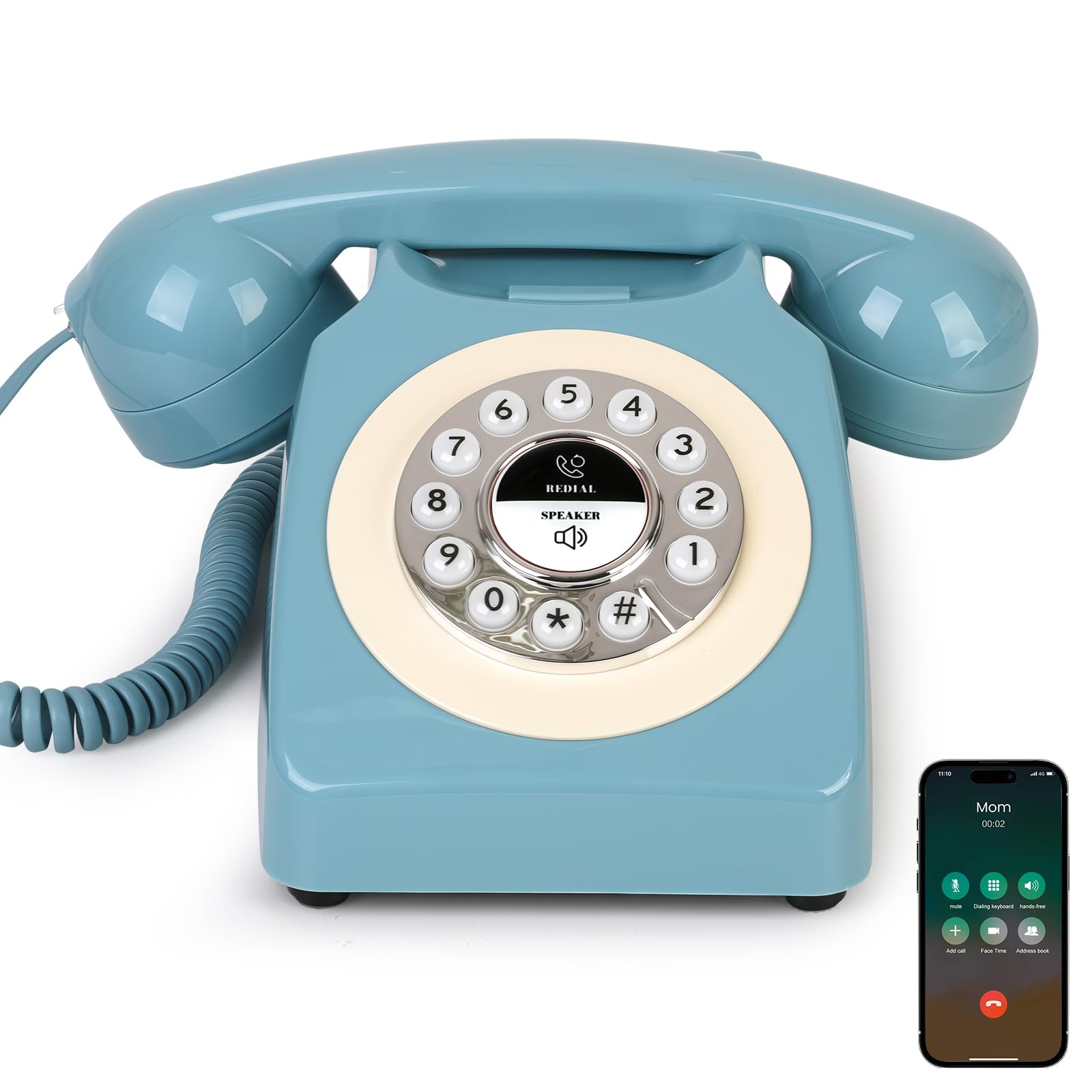 Photo 1 of Sangyn Bluetooth Landline Phone with Handset and Speakerphone, Retro Bluetooth Home Phone, Classic Bluetooth Desk Phone, Cordless Bluetooth Telephone with USB Rechargeable