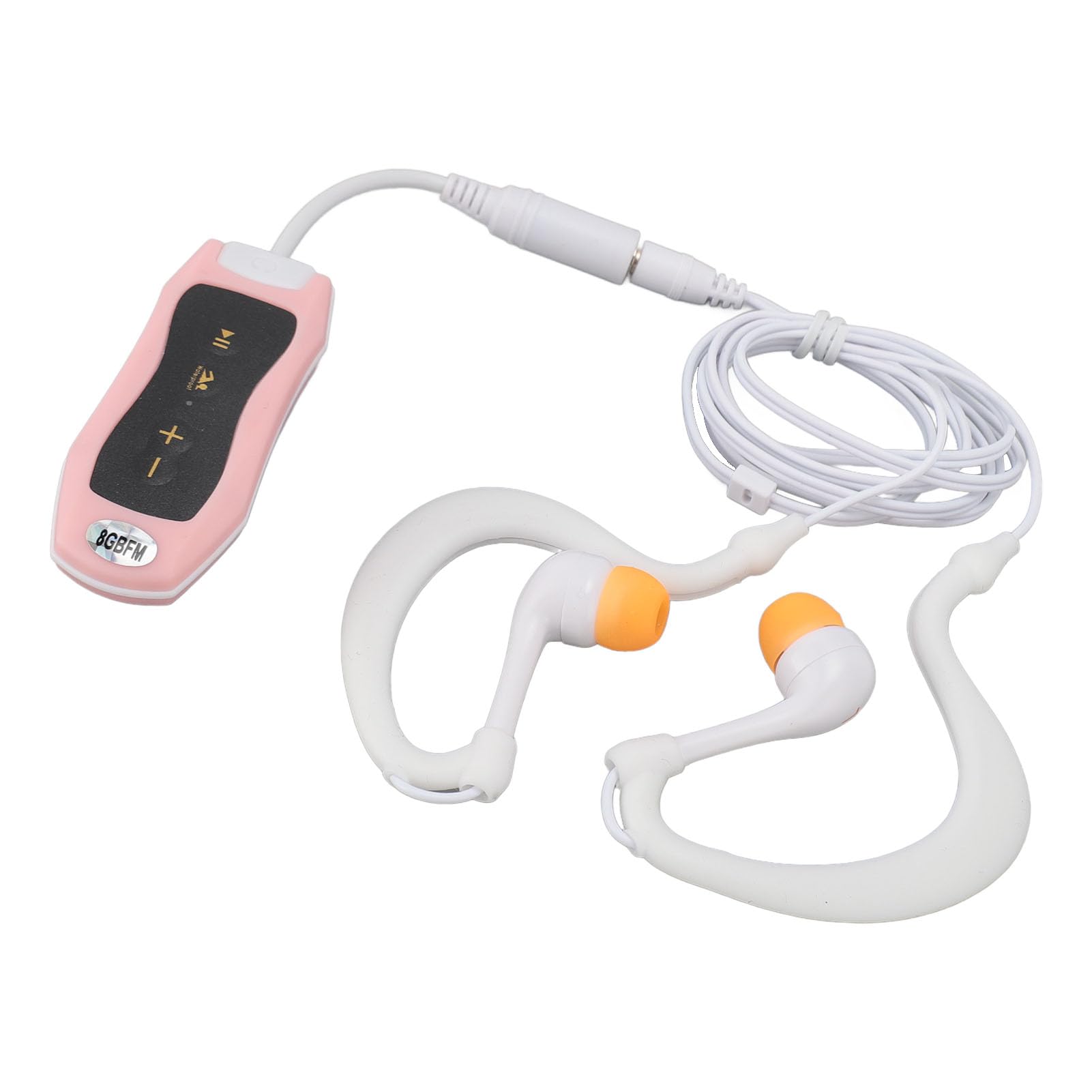 Waterproof Swimming MP3 Player, IPX8 8G Memory Swimming Headset Rubber Coated, USB Music Player with Earphone, for Swimming Diving Running Cycling (Roseate)