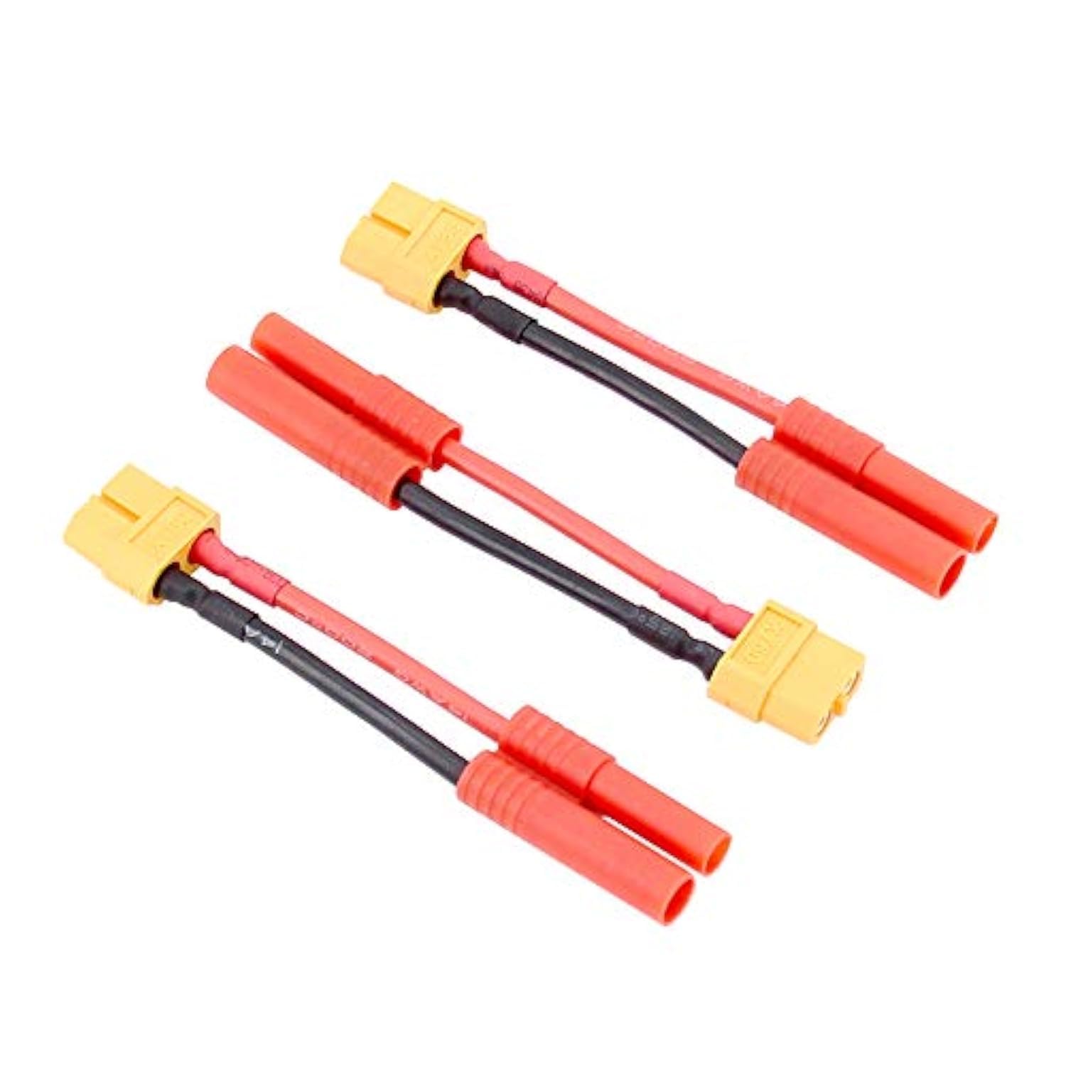 BDHI 3pcs XT-60 Female To HXT 4MM Male Bullet Connector Adapter Cable - 14awg 5cm Wire(BDHI-51)