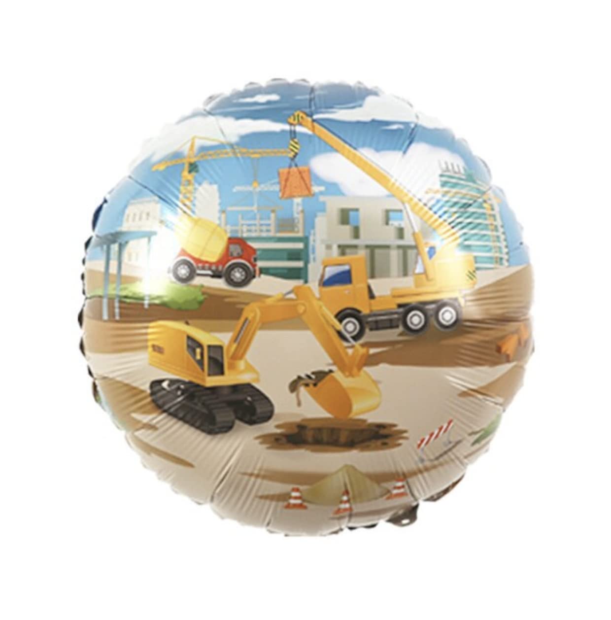 Construction Vehicle Round Foil Balloon, 45cm (2 pack)