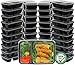 40 Pack - SimpleHouseware 2 Compartment Food Grade Meal Prep Storage Container Boxes (28 ounces)