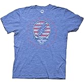 Ripple Junction Grateful Dead Men's Short Sleeve T-Shirt Patriotic Steal Your Face 4th of July Stealie Officially Licensed