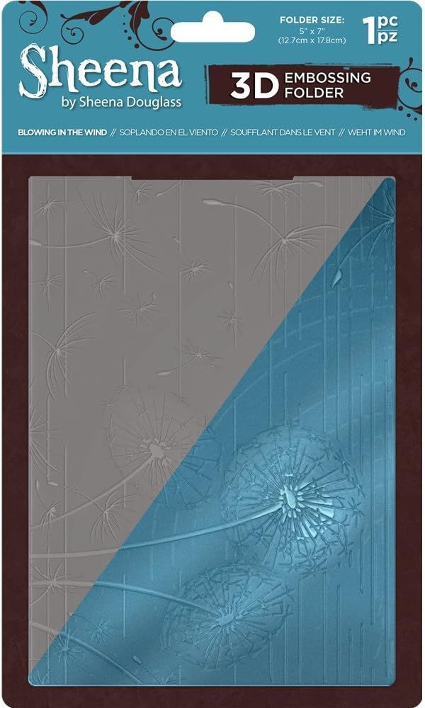Sheena Douglass 5"x7" 3D Embossing Card Craft Folder - Blowing in the Wind
